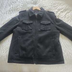 Men's GUESS Black Wool Coat